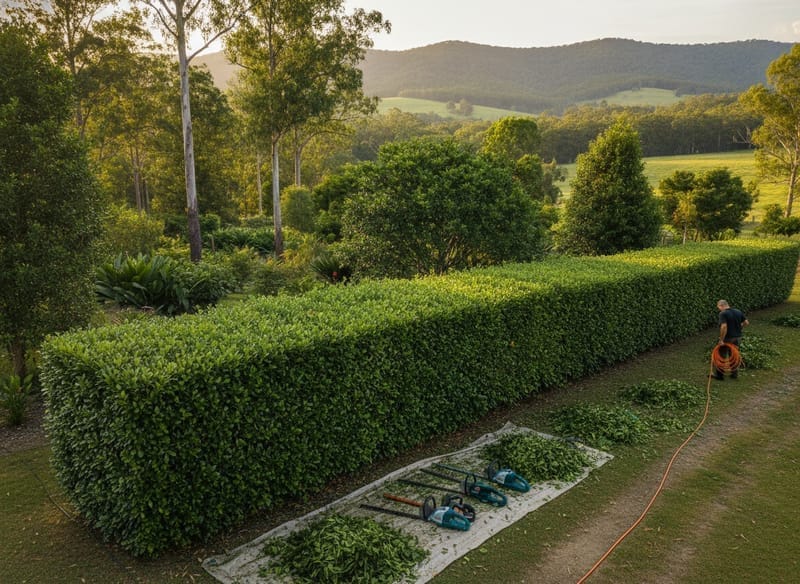 Hedge Trimming performed by Dandenong Ranges Arborist in the Dandenong Ranges